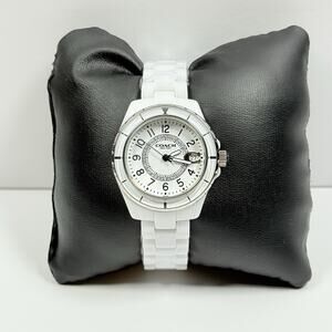 New Coach Preston 14503462 Crystal White Dial Ceramic Women’s Watch